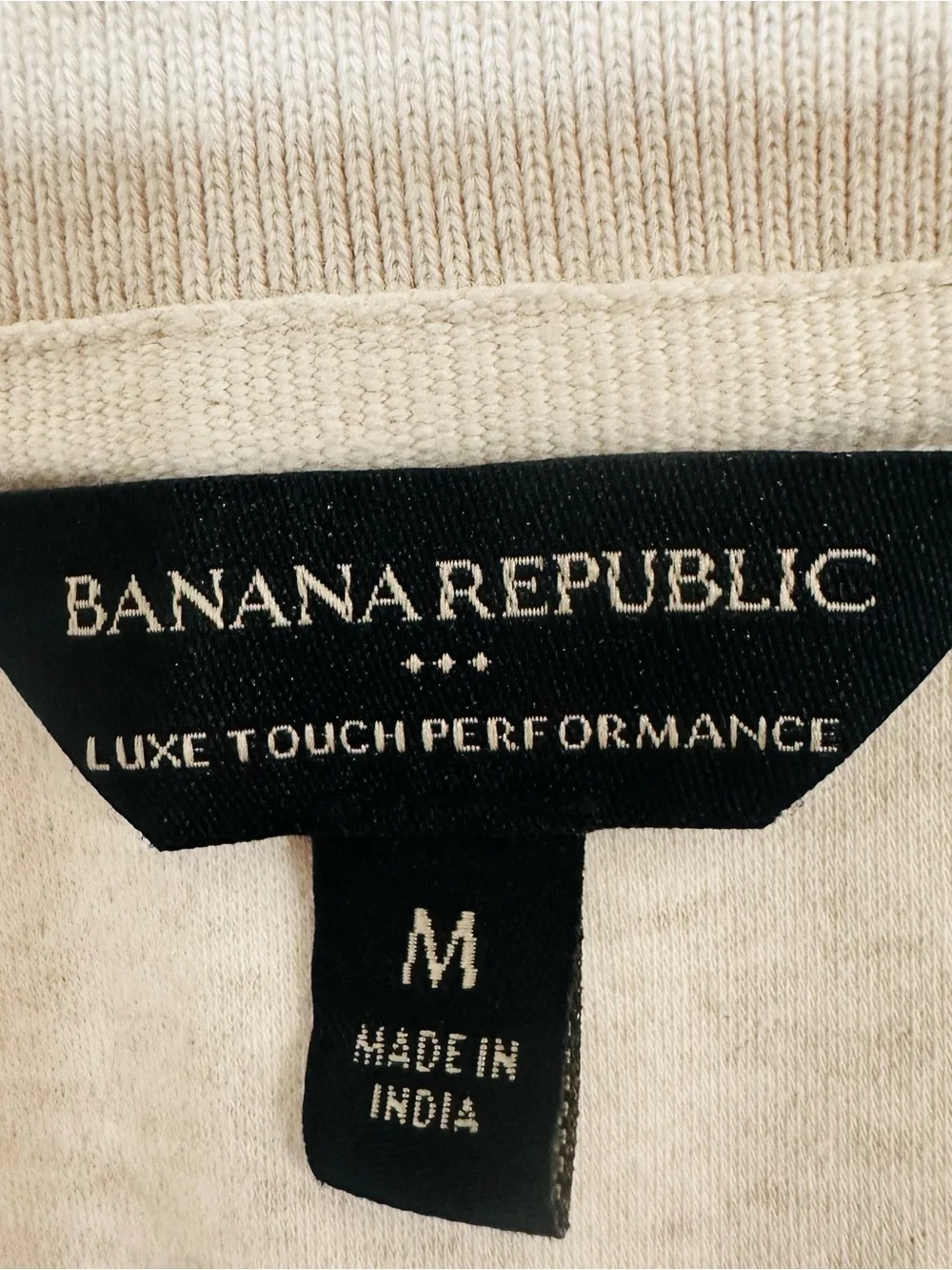 Banana Republic Luxe Touch Performance Polo Shirt Men's Size M Off White Cream